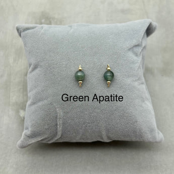 14k Gold filled - Stud earrings - Green Apatite