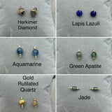 14k Gold filled - Stud earrings - Green Apatite