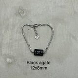 Stainless steel bracelets - Freshwater Pearl Bracelet, Jade bracelet, Turquoise bracelet, Black agate bracelet