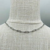 Stainless Steel Necklace - Freshwater Pearl, Y necklace, layering necklace
