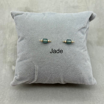 14k Gold filled - Stud earrings - Jade