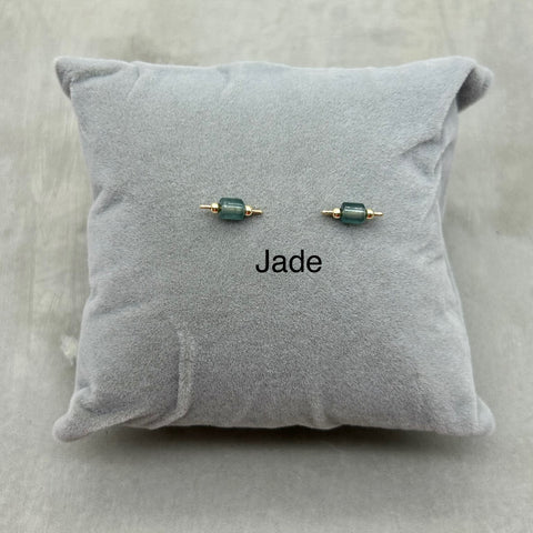 14k Gold filled - Stud earrings - Jade