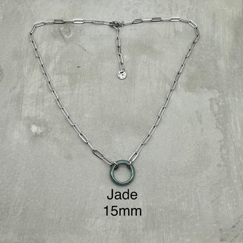 Stainless Steel Necklace - Jade