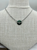 Stainless Steel half half statement Necklace - Jade