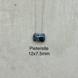 925 Sterling silver Minimalist dainty necklace -  Moonstone necklace, Pietersite necklace