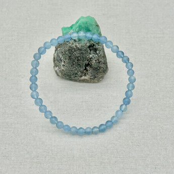 Beads bracelet, Stretch bracelet - Aquamarine bracelet approx 4mm