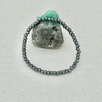 Beads bracelet, Stretch bracelet - Hematite bracelet approx 3.6mm