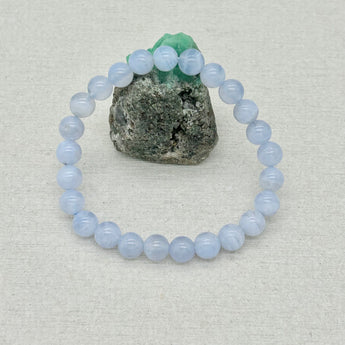 Beads bracelet, Stretch bracelet - Blue lace agate bracelet approx 7mm