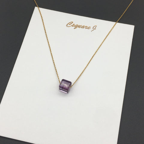 14K Gold filled Minimalist dainty necklace - Amethyst