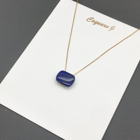 14K Gold filled Minimalist dainty necklace - Lapis Lazuli