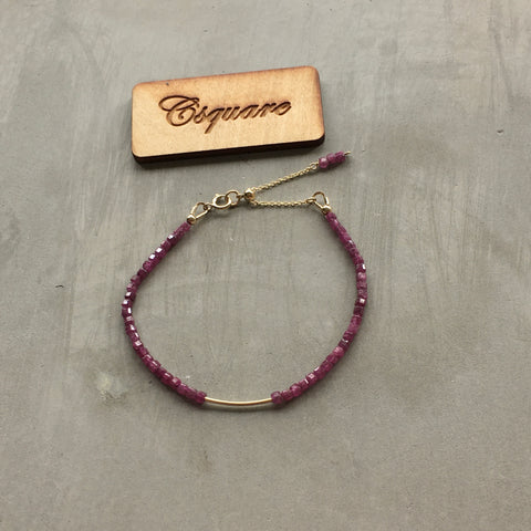 14k Gold Filled Dainty Bracelet - Ruby