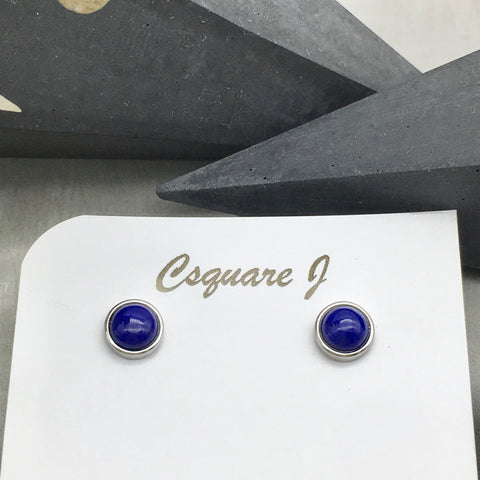 Lapis Lazuli stud earrings - Sterling Silver