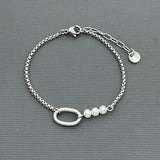 Stainless steel  bracelet - Freshwater Pearls - 3 pearls