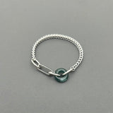 Handcrafted Statement Stainless steel bracelet, jade bracelet, donut bracelet, Cube curb bracelet