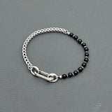 Statement Stainless steel bracelet - Black Spinel