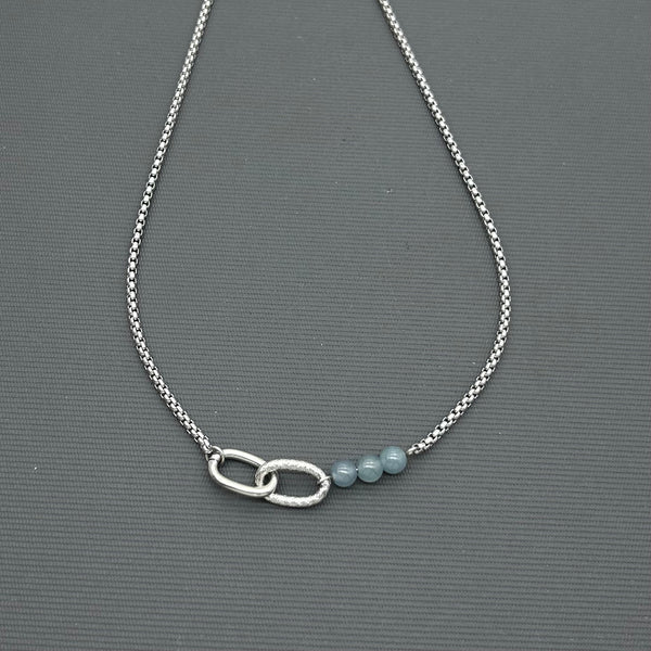 Stainless steel necklace- Jade - 3