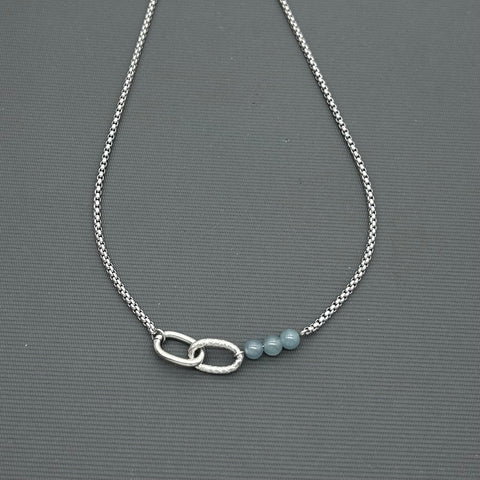Stainless steel necklace- Jade - 3