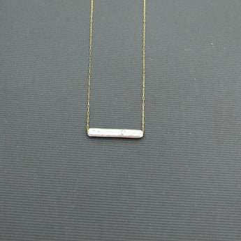 18k Gold plating over Stainless Steel Dainty Freshwater Pearl necklace - Bar