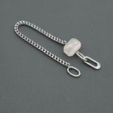Statement Stainless steel bracelet - Rose Quartz