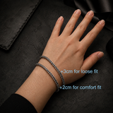 Handcrafted Statement Stainless steel bracelet - Black rutilated quartz bracelet