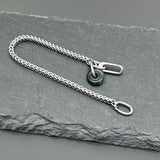 Handcrafted Statement Stainless steel bracelet, jade bracelet, 13mm donut bracelet