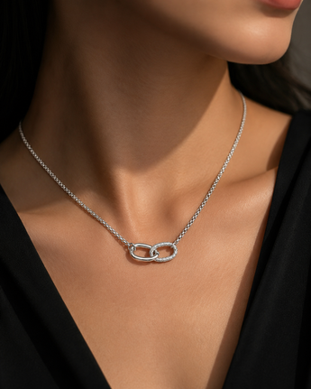 Handcrafted Stainless steel necklace - Interlock necklace
