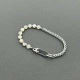 Handcrafted Statement Stainless steel bracelet - 5mm Snowflake phantom bracelet, Half half bracelet, Cube curb bracelet