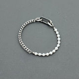 Statement Stainless steel bracelet - Freshwater pearls