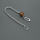 Statement Stainless steel bracelet - Red Phantom Quartz, Garden Quartz