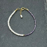 14K Gold Filled - Dainty freshwater pearls bracelet
 - Freshwater pearls & dainty crystals