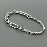 Handcrafted Statement Stainless steel half half bracelet