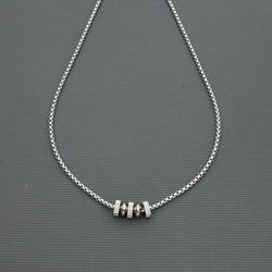 Stainless steel necklace -5 beads