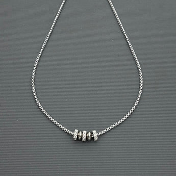 Stainless steel necklace -5 beads