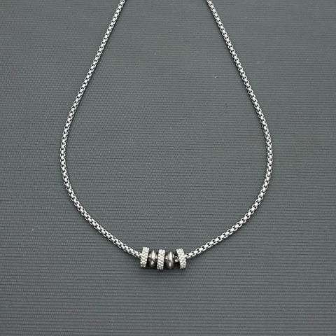 Stainless steel necklace -5 beads