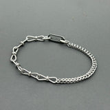 Handcrafted Statement Stainless steel bracelet, half half bracelet, interlocking bow bracelet