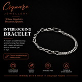 Handcrafted Statement Stainless steel bracelet, half half bracelet, interlocking bow bracelet