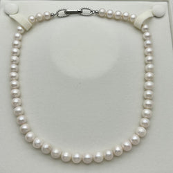 Stainless Steel Freshwater pearl Necklace - 8.5-9mm Freshwater Pearl