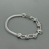 Handcrafted Statement Stainless steel bracelet, half half bracelet, interlocking bracelet