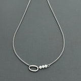 Stainless steel necklace- Freshwater Pearl - 3 pearls