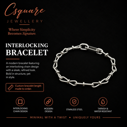 Handcrafted Statement Stainless steel bracelet, interlocking bow bracelet