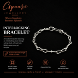 Handcrafted Statement Stainless steel bracelet, interlocking bow bracelet