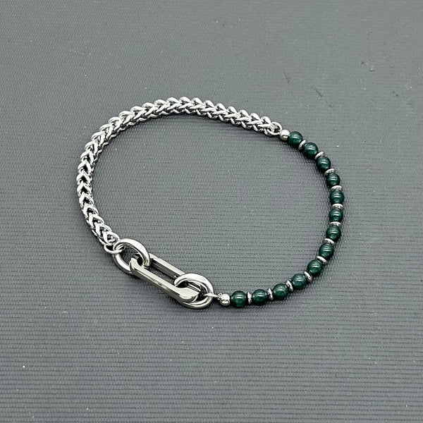Statement Stainless steel bracelet - Jade