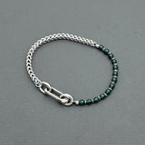 Statement Stainless steel bracelet - Jade