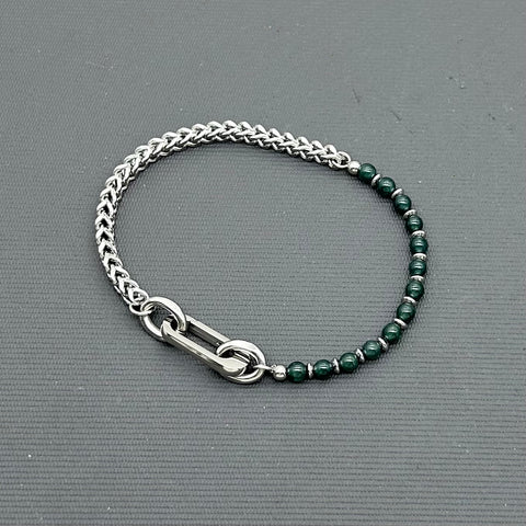 Statement Stainless steel bracelet - Jade
