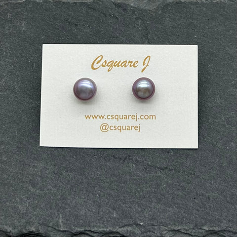 Color Freshwater Pearl stud earrings - 925 Sterling Silver