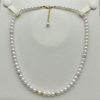 Handcrafted 14k Gold Filled - 5mm Freshwater Pearl Necklace