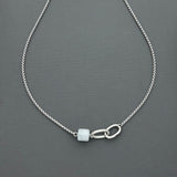 Handcrafted Stainless steel necklace- Jade, interlocked necklace