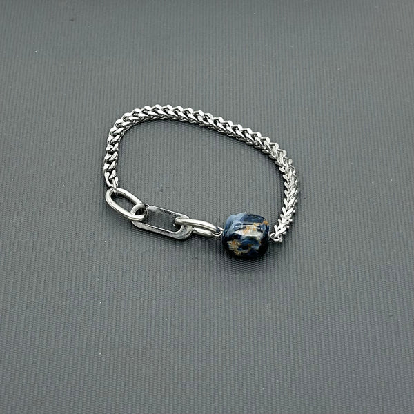 Statement Stainless steel bracelet - Pietersite