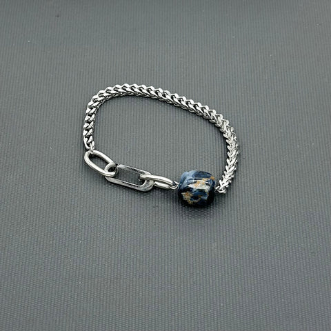 Statement Stainless steel bracelet - Pietersite