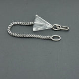 Handcrafted Statement Stainless steel bracelet - Triangle Clear Quartz bracelet, one piece only